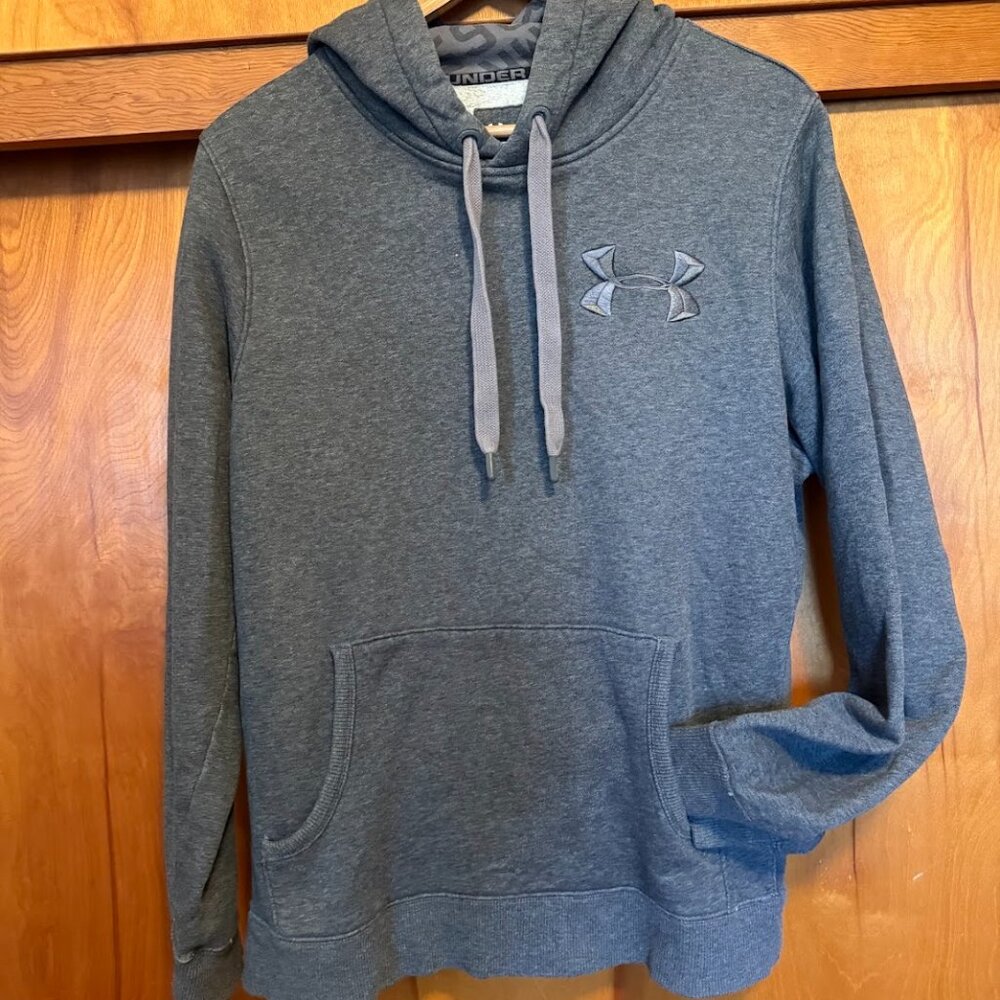 Under Armour Gray Pullover Hoodie Sweatshirt Women's Large Loose Fit